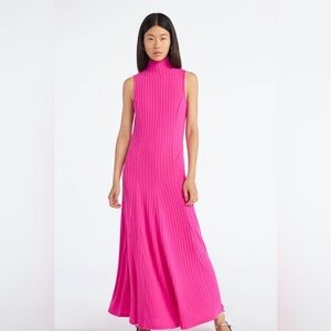 NWT Scoop Sleeveless Ribbed Maxi Dress in Vibrant Pink Size Large (12-14)
